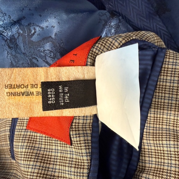 🤵 Ted Baker "No Ordinary Joe" Suit Jacket Blazer Men's 44L Navy Check Wool - Picture 9 of 10